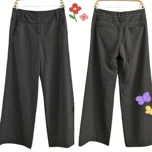 Larry Levine relaxed straight-leg stretchy work slacks, warm gray